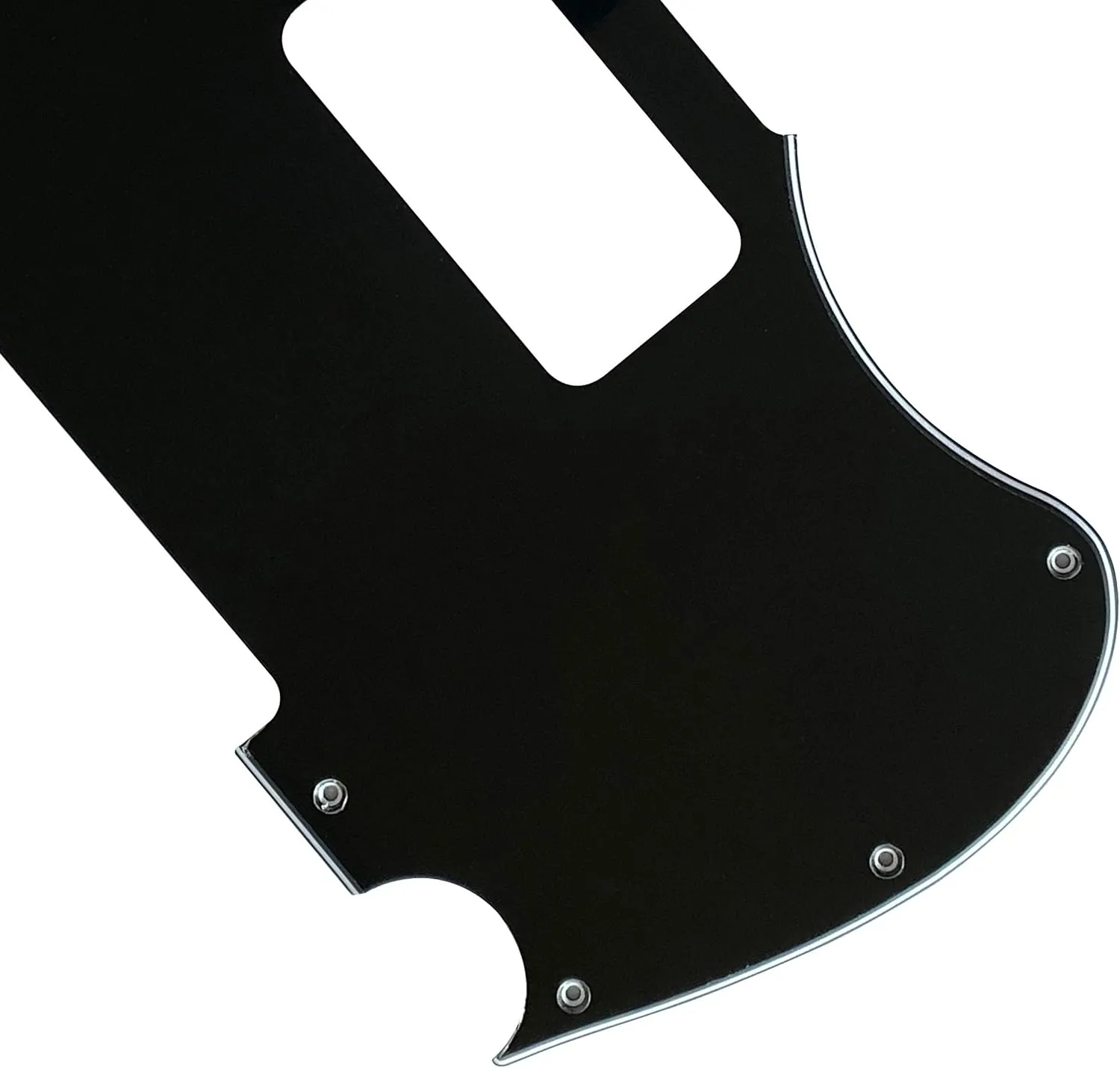 Custom For Fender Warmoth MJT Telemaster Jazzcaster TV Jones Style Guitar Pickguard Scratch Plate (3 Ply Black)