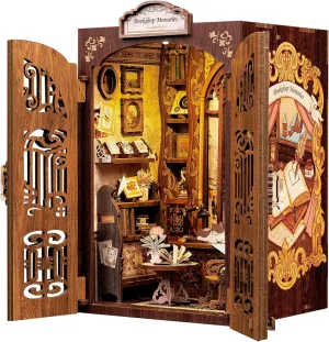 CUTEBEE Book Nook Kit - DIY Miniature House Kit for Adults and Teens, Dollhouse Booknook Tiny House Model Build Bookshelf Decor, Gifts for Family, Friends