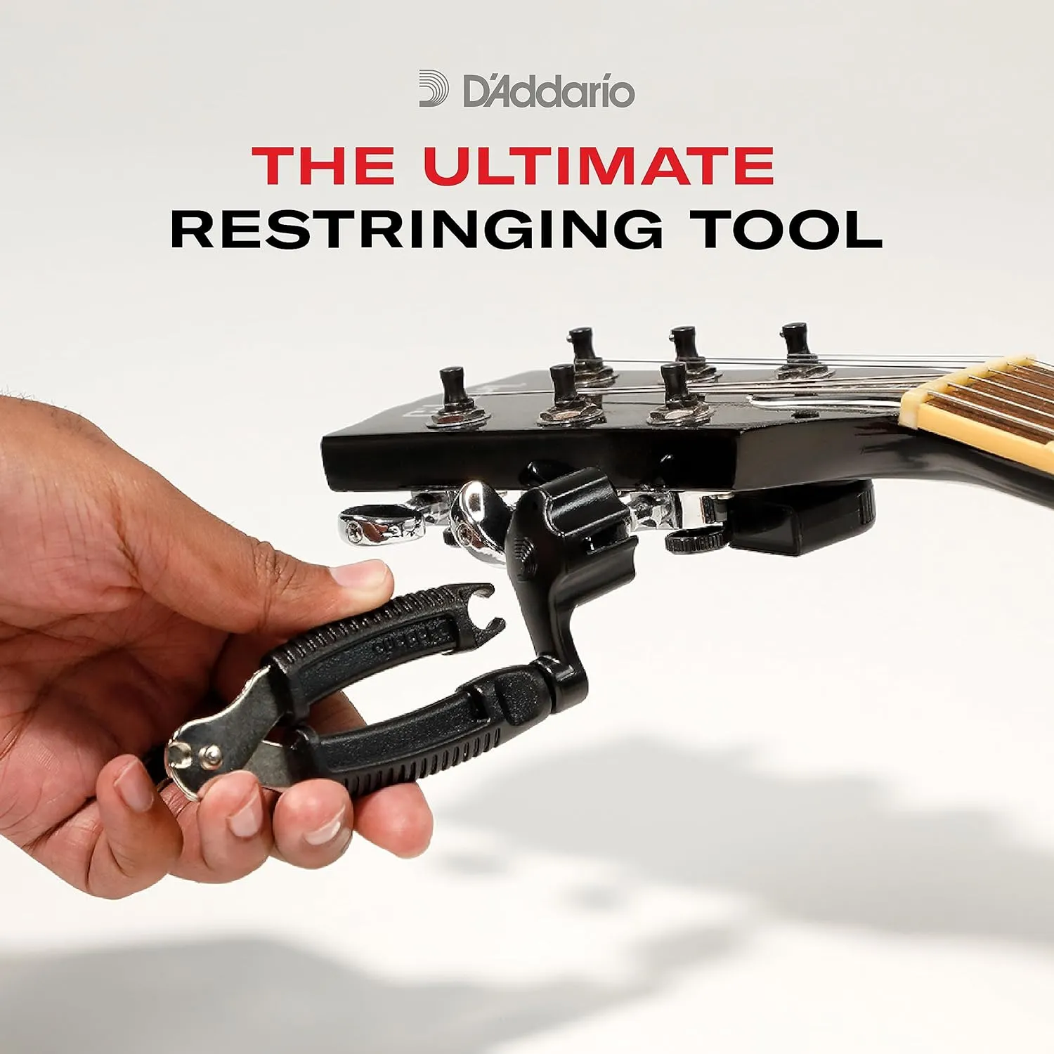 D'Addario Accessories Pro-Winder Guitar String Winder, Cutter, Bridge Pin Puller - All in One Guitar Tool - Black