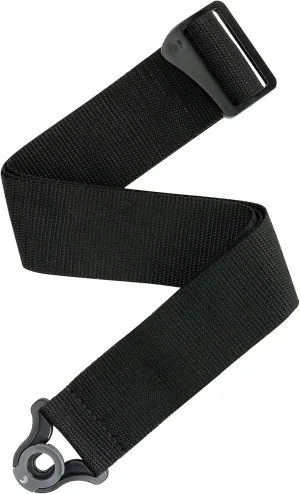 D'Addario Auto Lock Guitar Strap - Acoustic & Electric Accessories - Easy to Use Locking Straps - Uses Existing Buttons - Polypro - Black