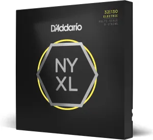D'Addario Bass Guitar Strings - NYXL Bass Strings - NYXL32130MS - Unrivaled Strength, Tuning Stability, Enhanced Response - For 6 String Multiscale Bass Guitars - 32-130 Regular Light, Multiscale