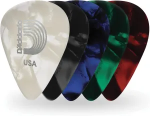 D'Addario Celluloid Guitar Picks - Guitar Accessories - Guitar Picks for Acoustic Guitar, Electric Guitar, Bass Guitar - Natural Feel, Warm Tone - Assorted, Medium 0.70mm, 100-pack