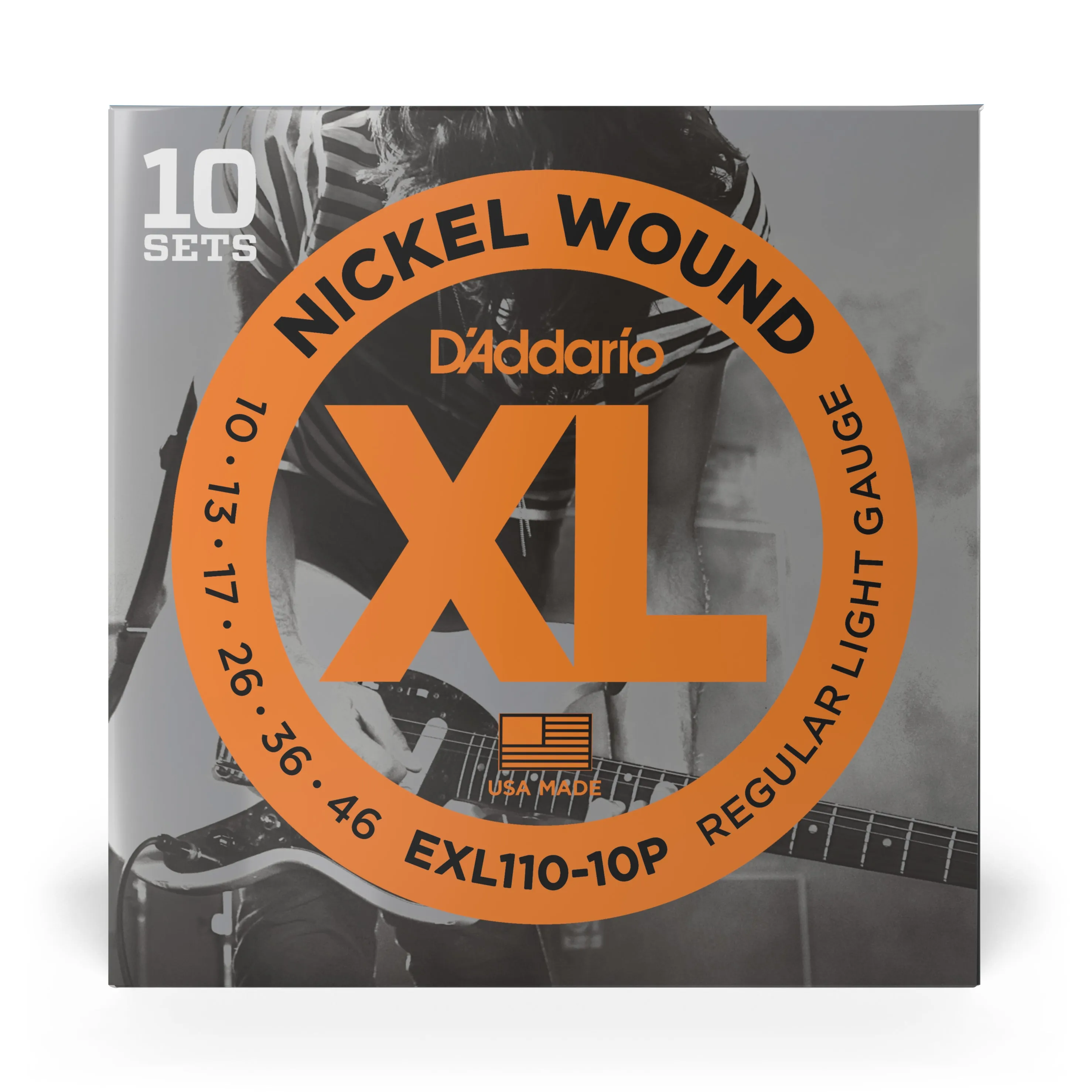 D'Addario EXL110-10P Nickel Wound Electric Guitar Strings Regular Light 10-46 10 Sets