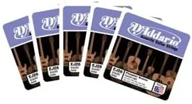 D'Addario Guitar Strings - Phosphor Bronze Acoustic Guitar Strings - EJ26-5P - Rich, Full Tonal Spectrum - For 6 String Guitars - 11-52 Custom Light, 5-Pack