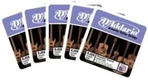 D'Addario Guitar Strings - Phosphor Bronze Acoustic Guitar Strings - EJ26-5P - Rich, Full Tonal Spectrum - For 6 String Guitars - 11-52 Custom Light, 5-Pack