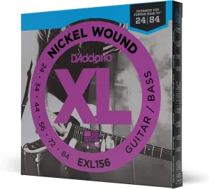 D'Addario Guitar Strings - XL Nickel Electric Guitar Strings - EXL156 - Perfect Intonation, Consistent Feel, Reliable Durability - For 6 String Guitars - 24-84 Fender Bass VI