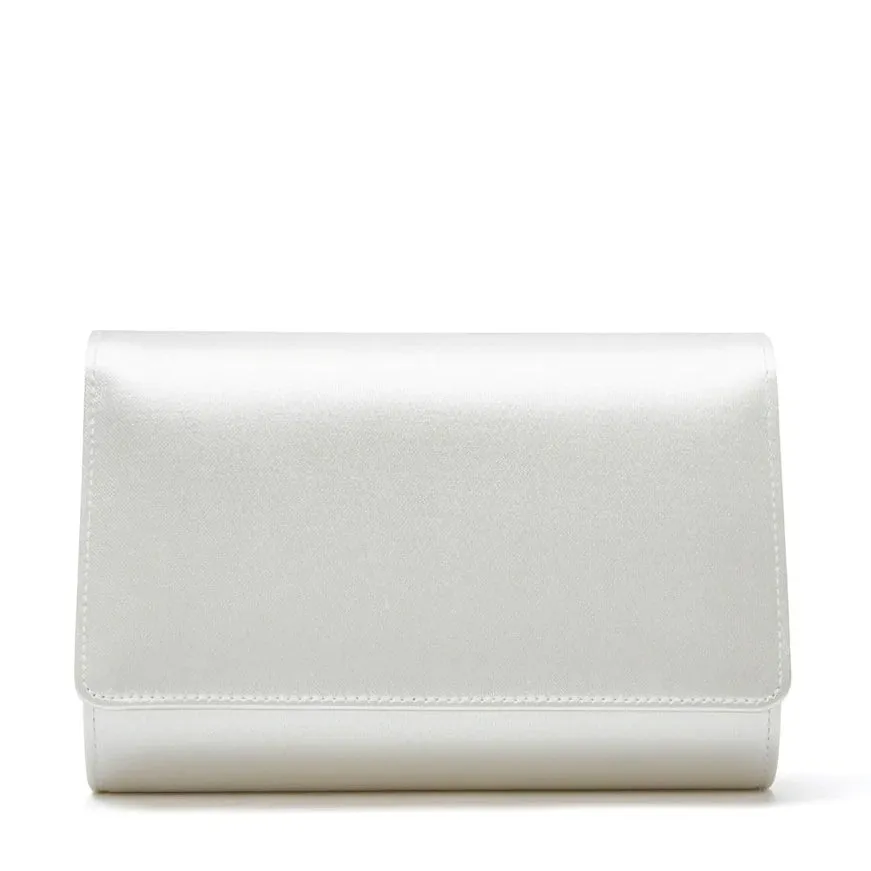 Dafnee - Ivory Satin Wedding Clutch Bag