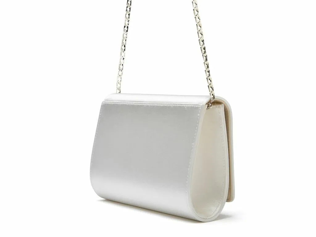 Dafnee - Ivory Satin Wedding Clutch Bag