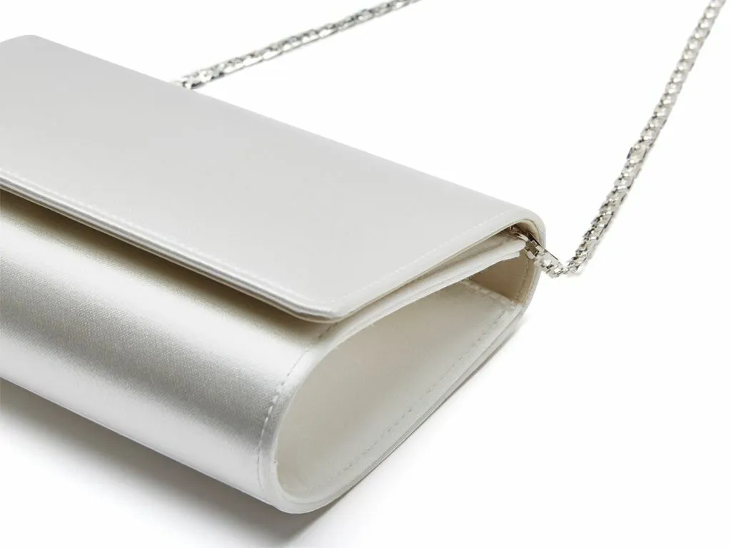 Dafnee - Ivory Satin Wedding Clutch Bag