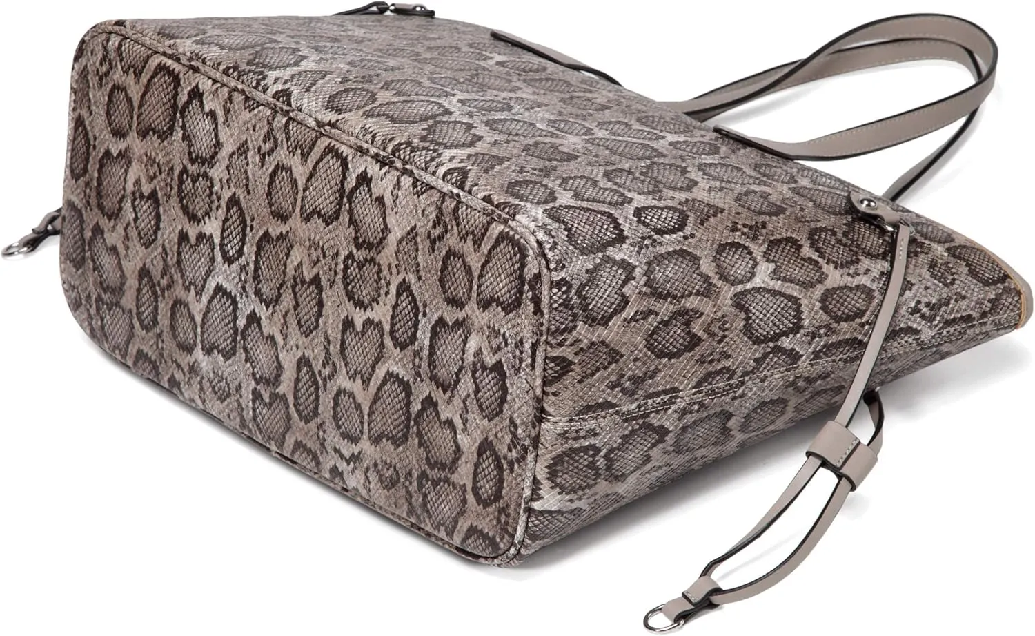 Daisy Rose Tote Shoulder Travel Bag & Matching Clutch PU Vegan Leather