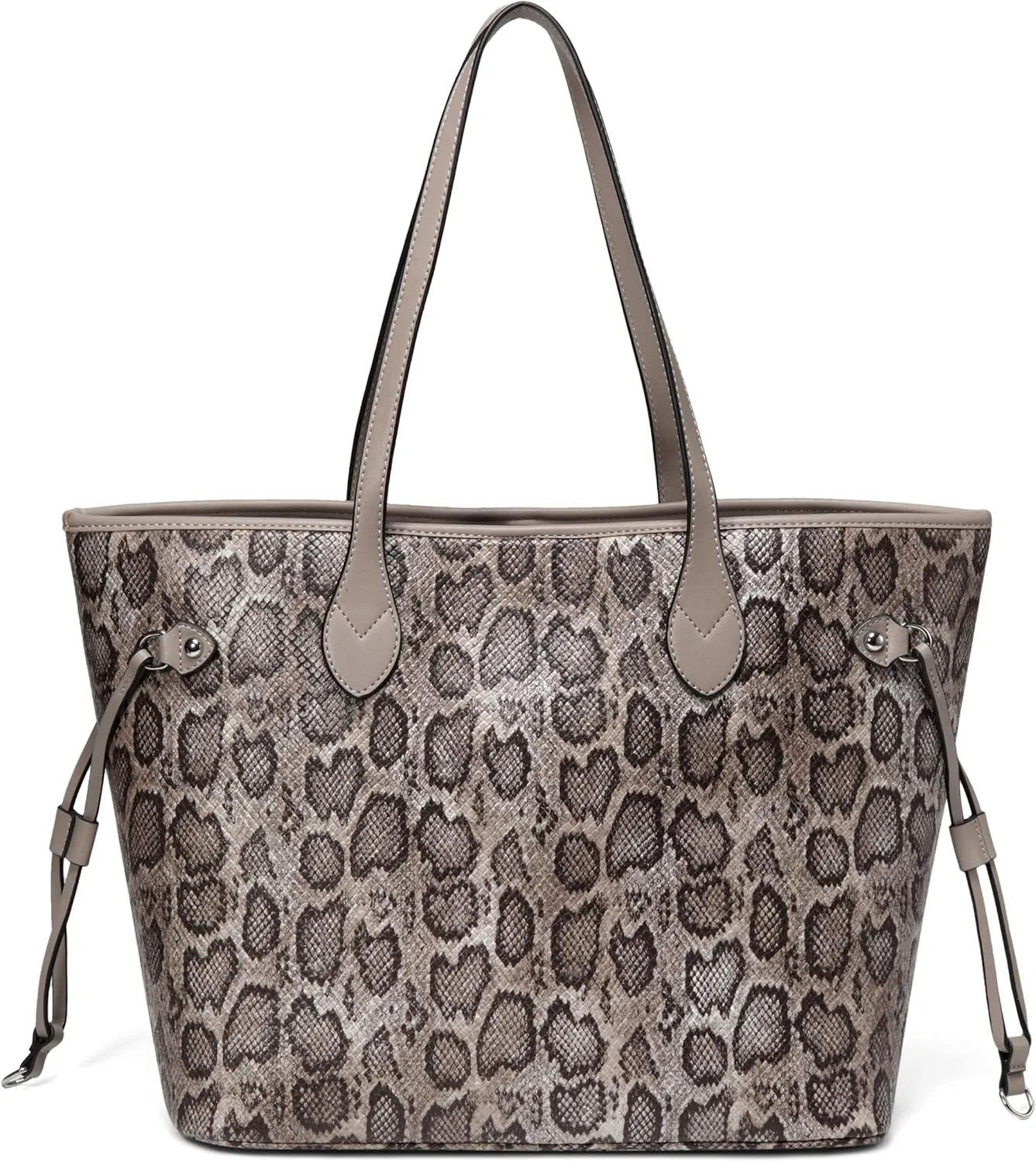 Daisy Rose Tote Shoulder Travel Bag & Matching Clutch PU Vegan Leather
