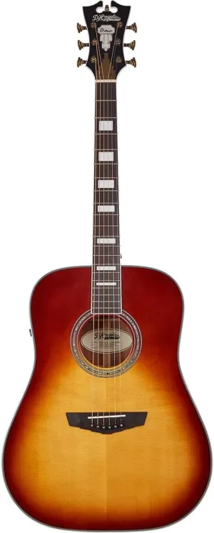 D'Angelico 6 String Acoustic-Electric Guitar, Right, Iced Tea Burst (DAPD300ITBAPS)