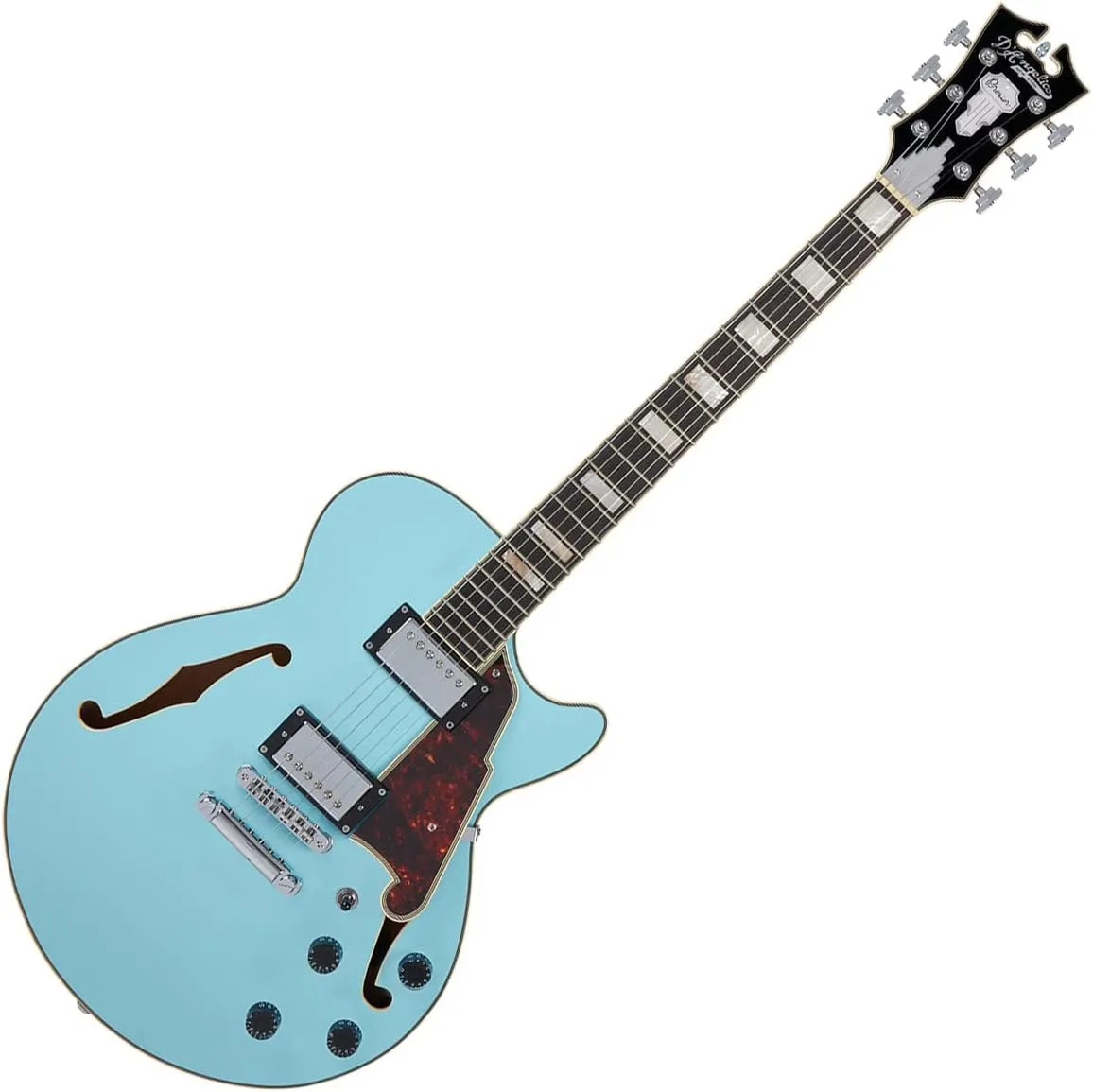 D'Angelico Premier SS Semi-hollowbody Electric Guitar - Sky Blue with Stopbar Tailpiece
