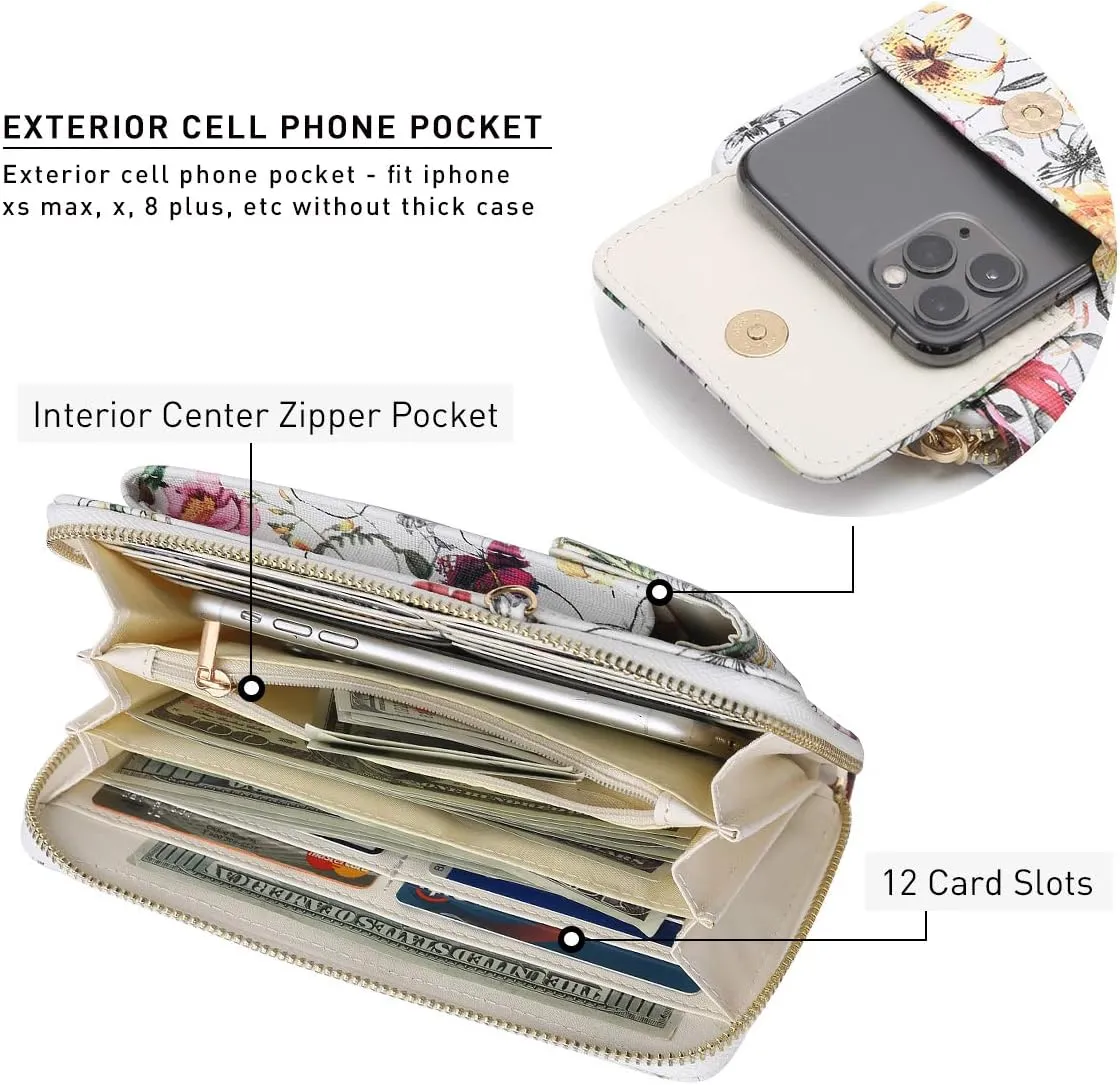 Dasein Crossbody Bag Phone Purse Handbag for Women Shoulder Bag Credit Card Wristlet Wallet with Multi Pockets