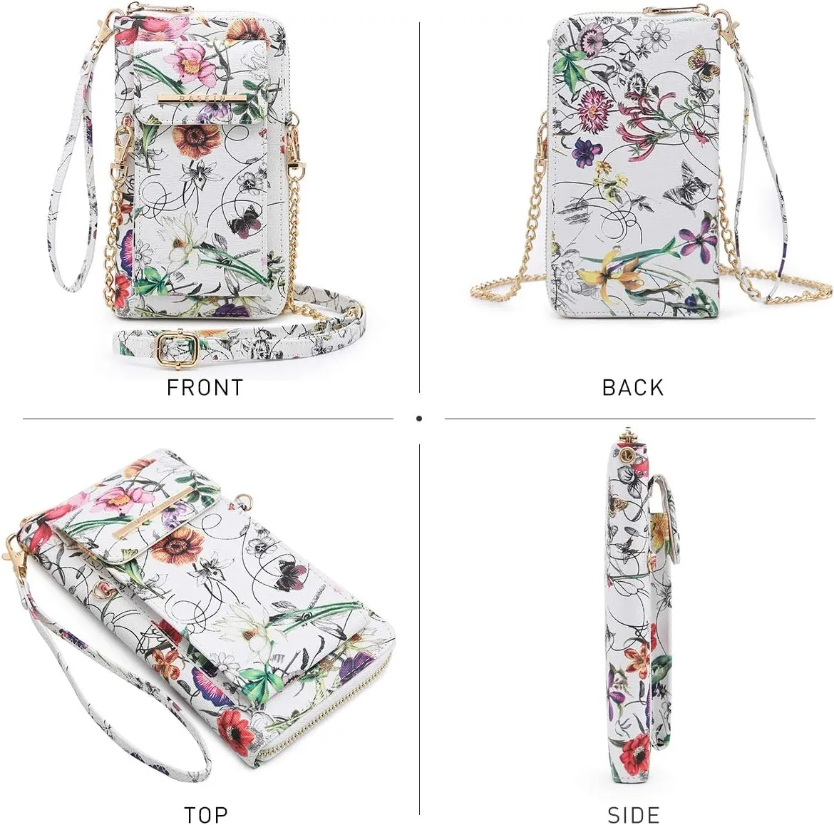 Dasein Crossbody Bag Phone Purse Handbag for Women Shoulder Bag Credit Card Wristlet Wallet with Multi Pockets