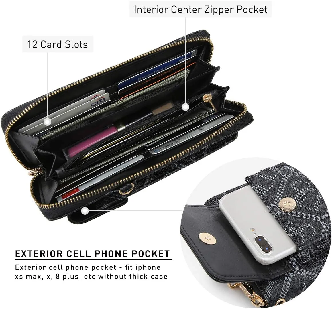 Dasein Crossbody Bag Phone Purse Handbag for Women Shoulder Bag Credit Card Wristlet Wallet with Multi Pockets