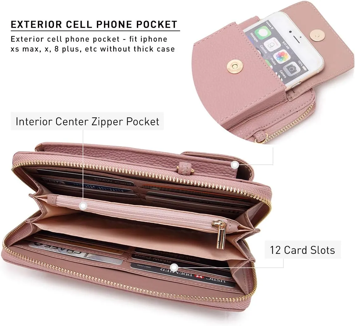 Dasein Crossbody Bag Phone Purse Handbag for Women Shoulder Bag Credit Card Wristlet Wallet with Multi Pockets