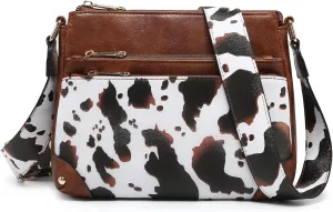 Dasein Crossbody Purses for Women Trendy Multi Pockets Shoulder Bag Medium Handbags with Guitar Strap