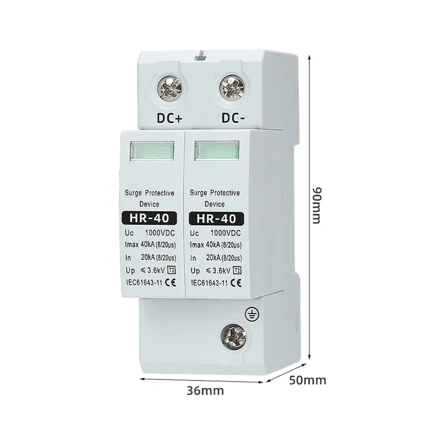 DC Surge Protection Device 2P 3P500V600V800V1000V TDNK ovoltaic Solar Lightning Arrester(2P,800V)