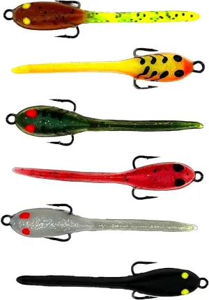 DELONG LURES 3" Tadpole pre Rigged Fishing Lures for Bass, Animated Crappie Fishing Bait Scented Pre Rigged Fishing Tackle Fishing Lures for Freshwater