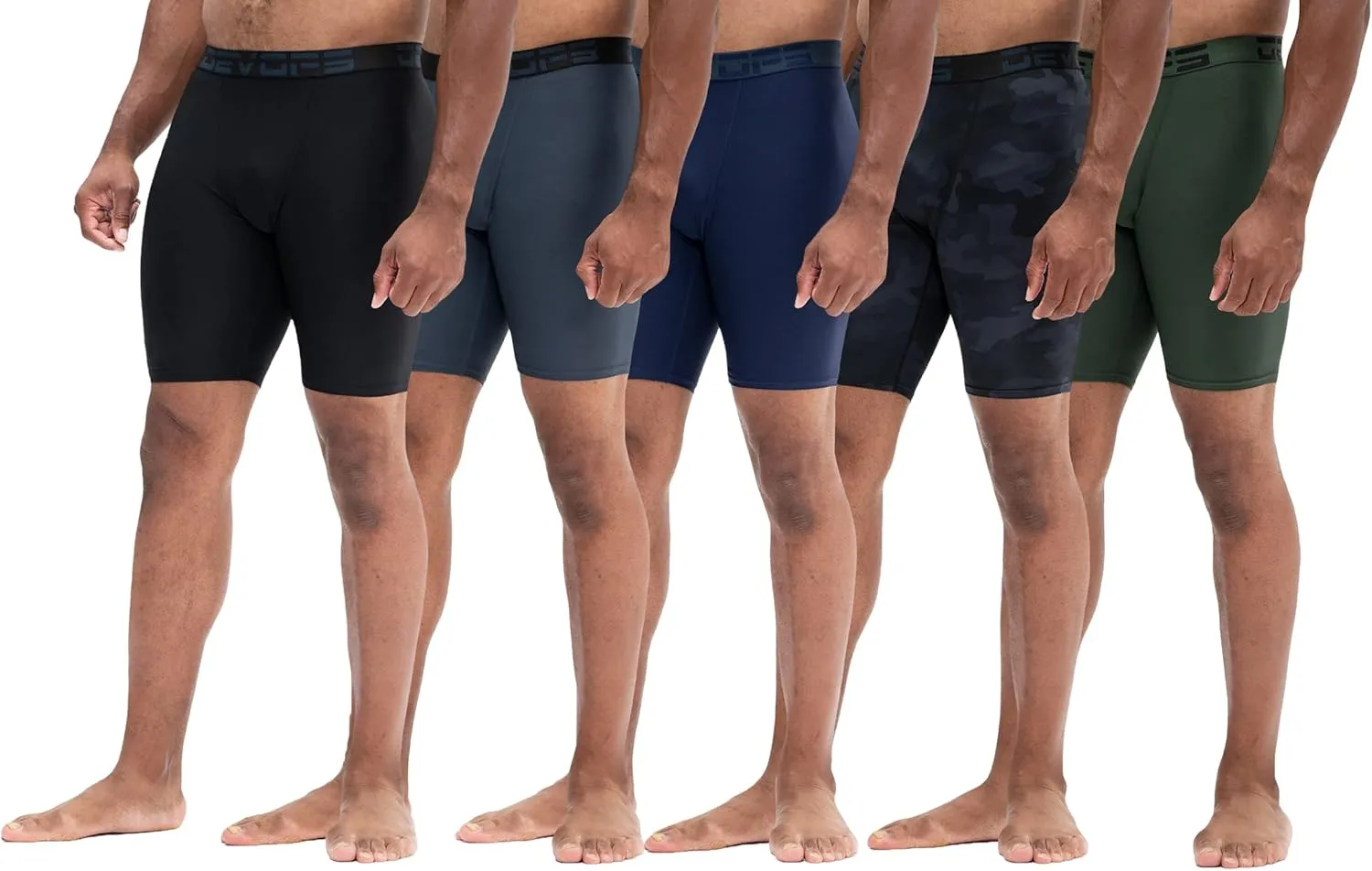 DEVOPS 3 or 5 Pack Compression Shorts Men Spandex Sport Shorts Athletic Workout Running Performance Baselayer Underwear