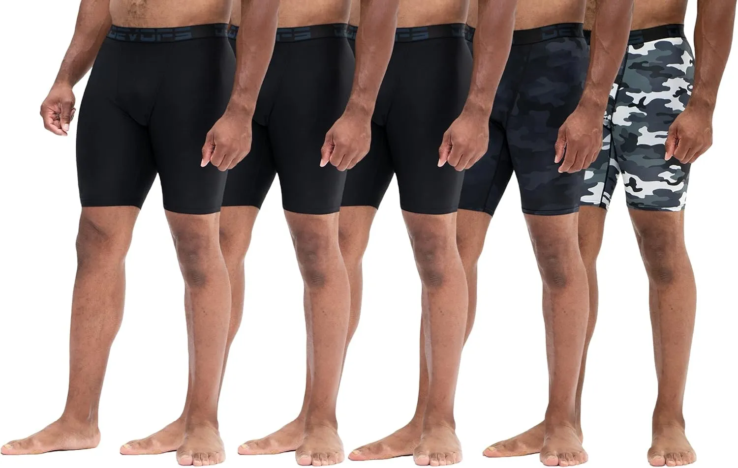 DEVOPS 3 or 5 Pack Compression Shorts Men Spandex Sport Shorts Athletic Workout Running Performance Baselayer Underwear