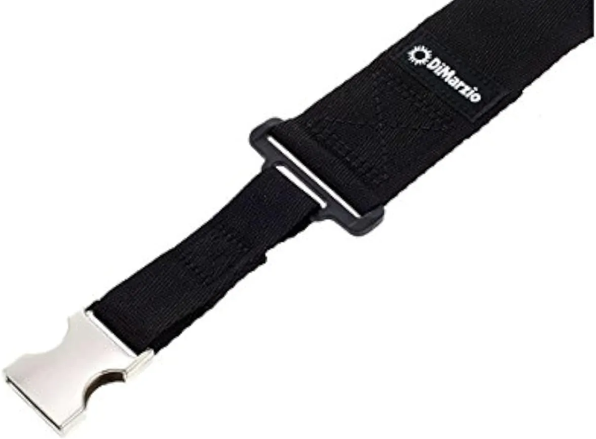 DiMarzio DD2210BK Cliplock Guitar Strap Black w/Metal Buckles w/Bonus RIS Pick (x1) 663334023642