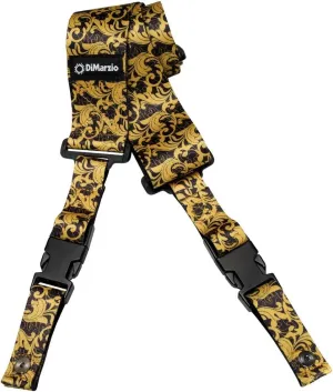 DiMarzio DD2250 Steve Vai ClipLock Guitar Strap - UtoPIA Black & Gold (Short Length)