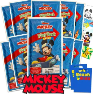 Disney 8 Pc Mickey Mouse Mini Party Favors Set - Bundle with 8 Mickey and Friends Play Packs | Mini Coloring Books, Stickers, and Goodie Bags (Mickey Birthday Party Supplies Decorations)