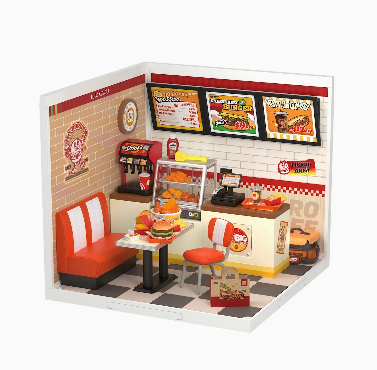 DIY Miniature House Kit Yum Yum Burgers