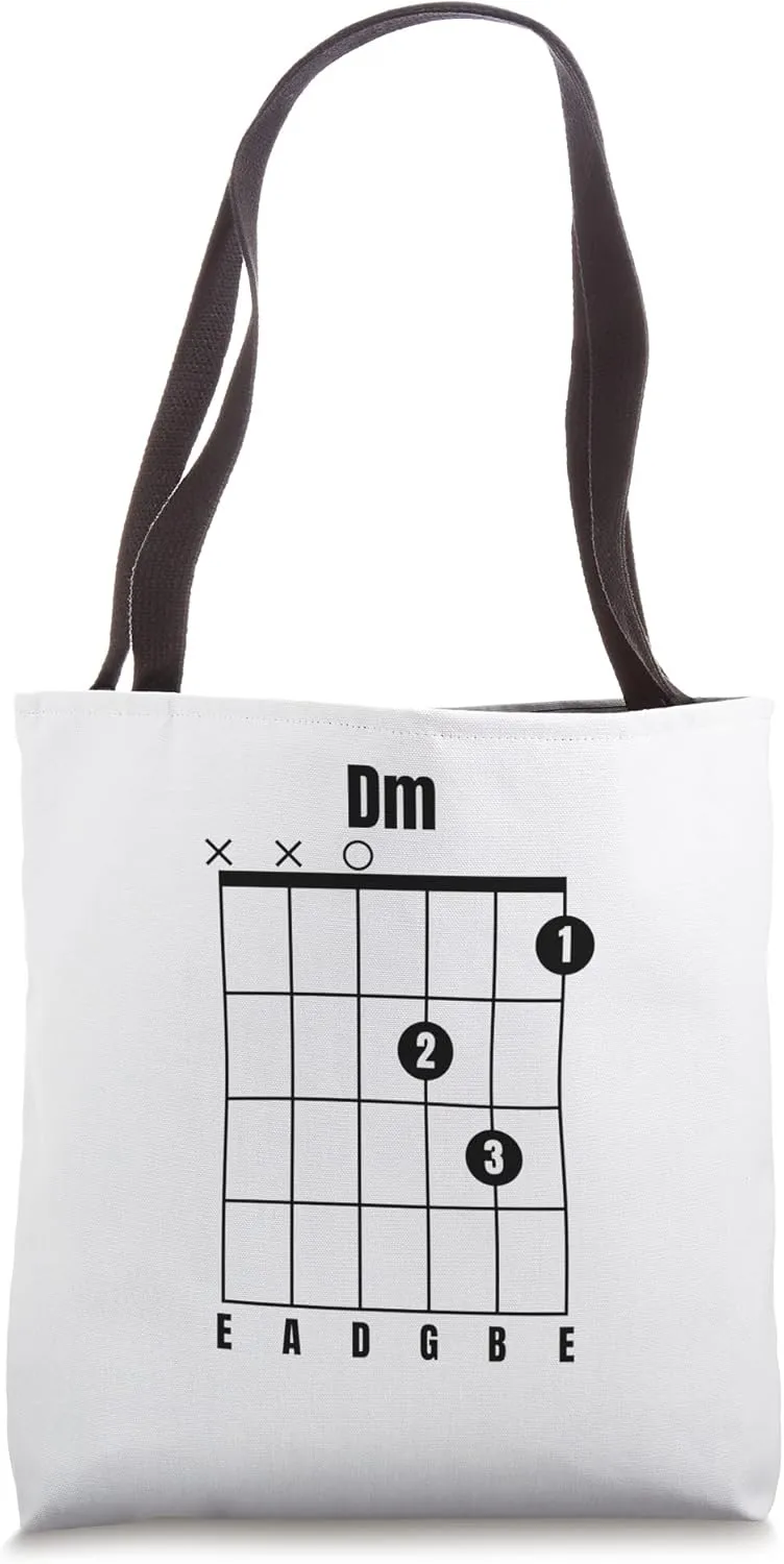 Dm Guitar Chord Music Instrument TAB Guitarist Tote Bag