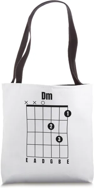 Dm Guitar Chord Music Instrument TAB Guitarist Tote Bag