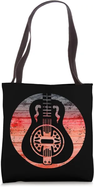 Dobro Resonator Guitar Retro Sunset for Music Lover Tote Bag