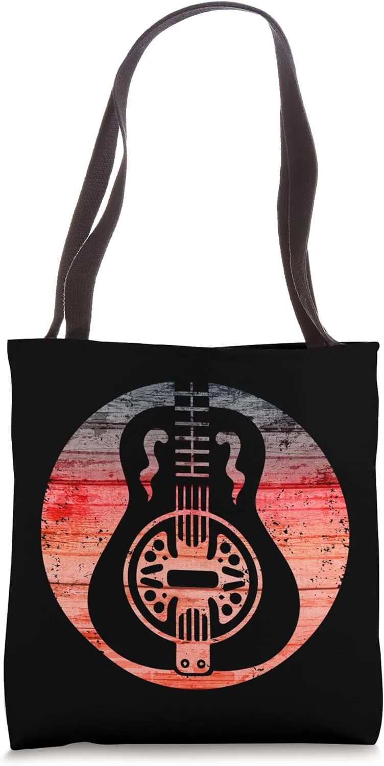 Dobro Resonator Guitar Retro Sunset for Music Lover Tote Bag
