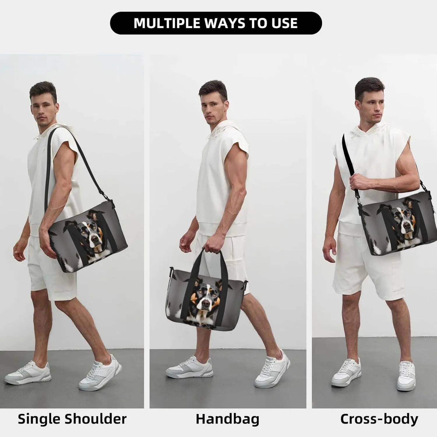 Dog Breed Travel Bags, Weekender Carry On For Women, Sports Gym Bag, Workout Duffel Bag,Overnight