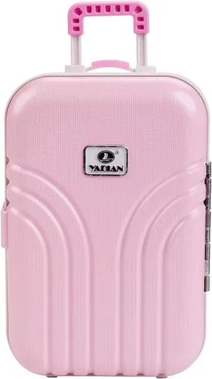 Doll Accessories Carry On Suitcase for Doll Suitcase Luggage Mini Travel Suitcase for 18 Inch Girl Doll Travel Gear Mini Trolley Case Doll Carrier Storage Miniature Suitcase Doll Playsets
