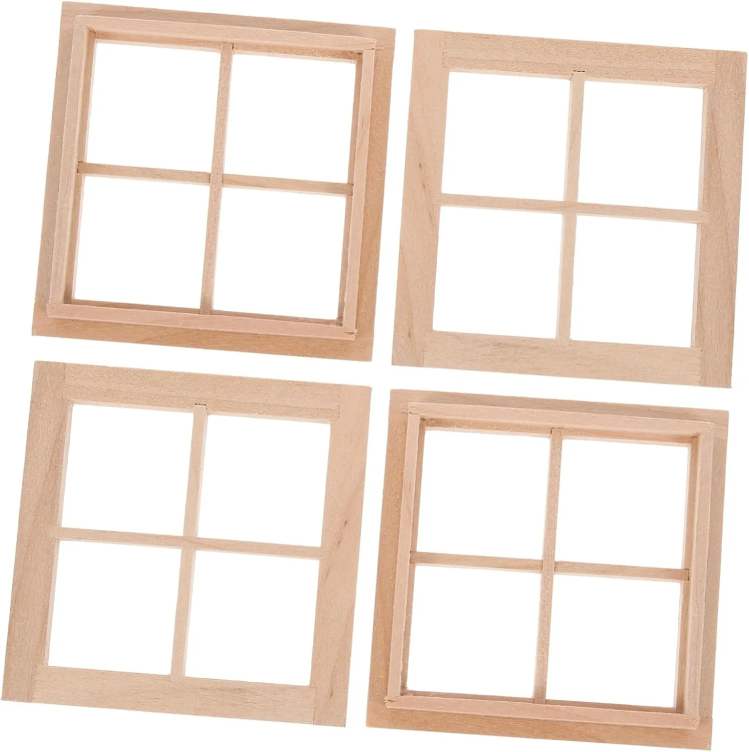 Dollhouse Supplies 4pcs Mini Window Frame Decorative House Window Perfect for Fairy Garden