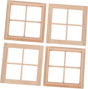 Dollhouse Supplies 4pcs Mini Window Frame Decorative House Window Perfect for Fairy Garden
