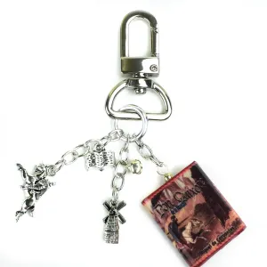 Don Quixote Miguel de Cervantes Saavedra Clay Mini Book Key Chain Bag Purse Backpack Clasp Clip Lock