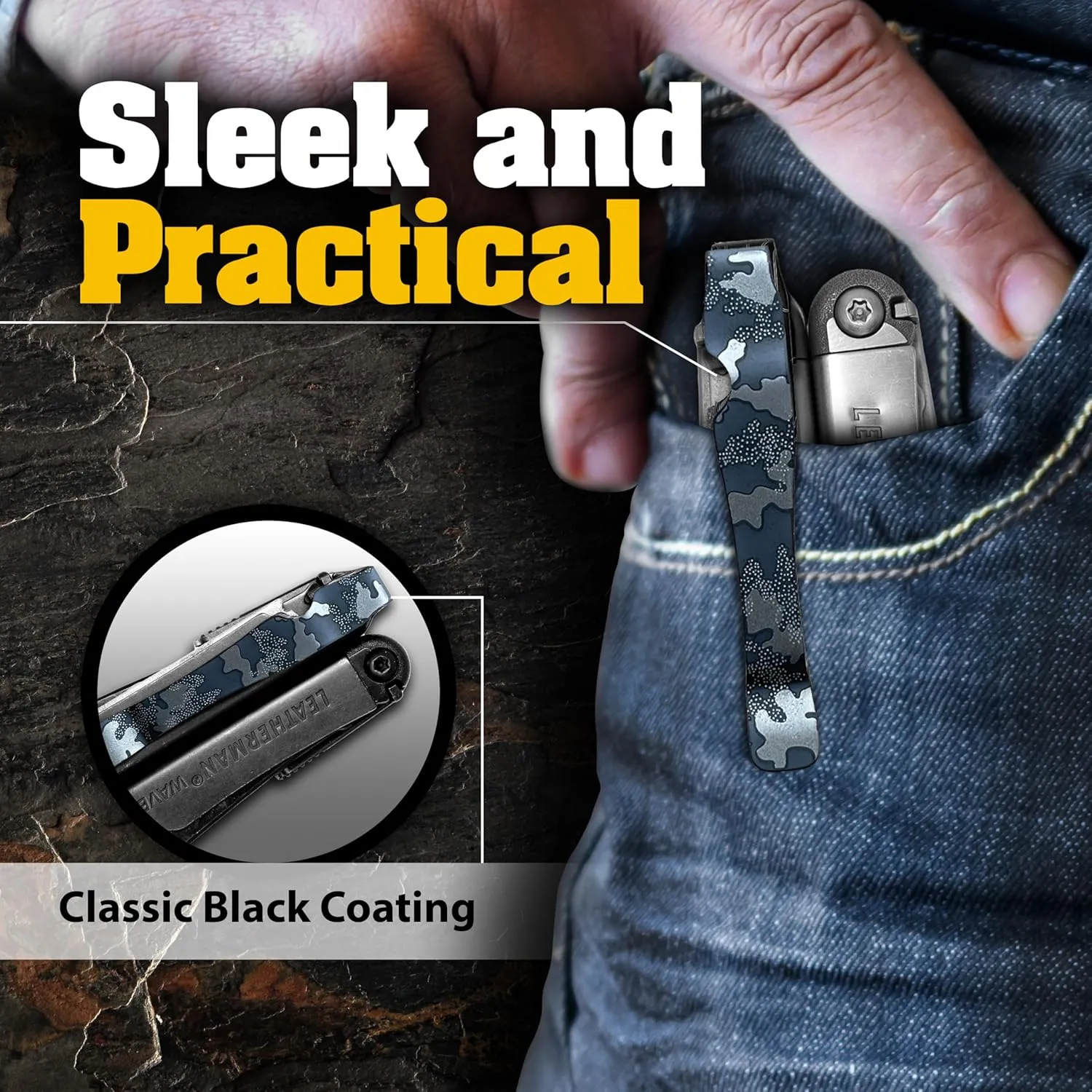 Donk! Pocket Clips for Wave & Surge | Titanium TC4 | Quick Release | Extra Carry Options - 'Camo Dark'