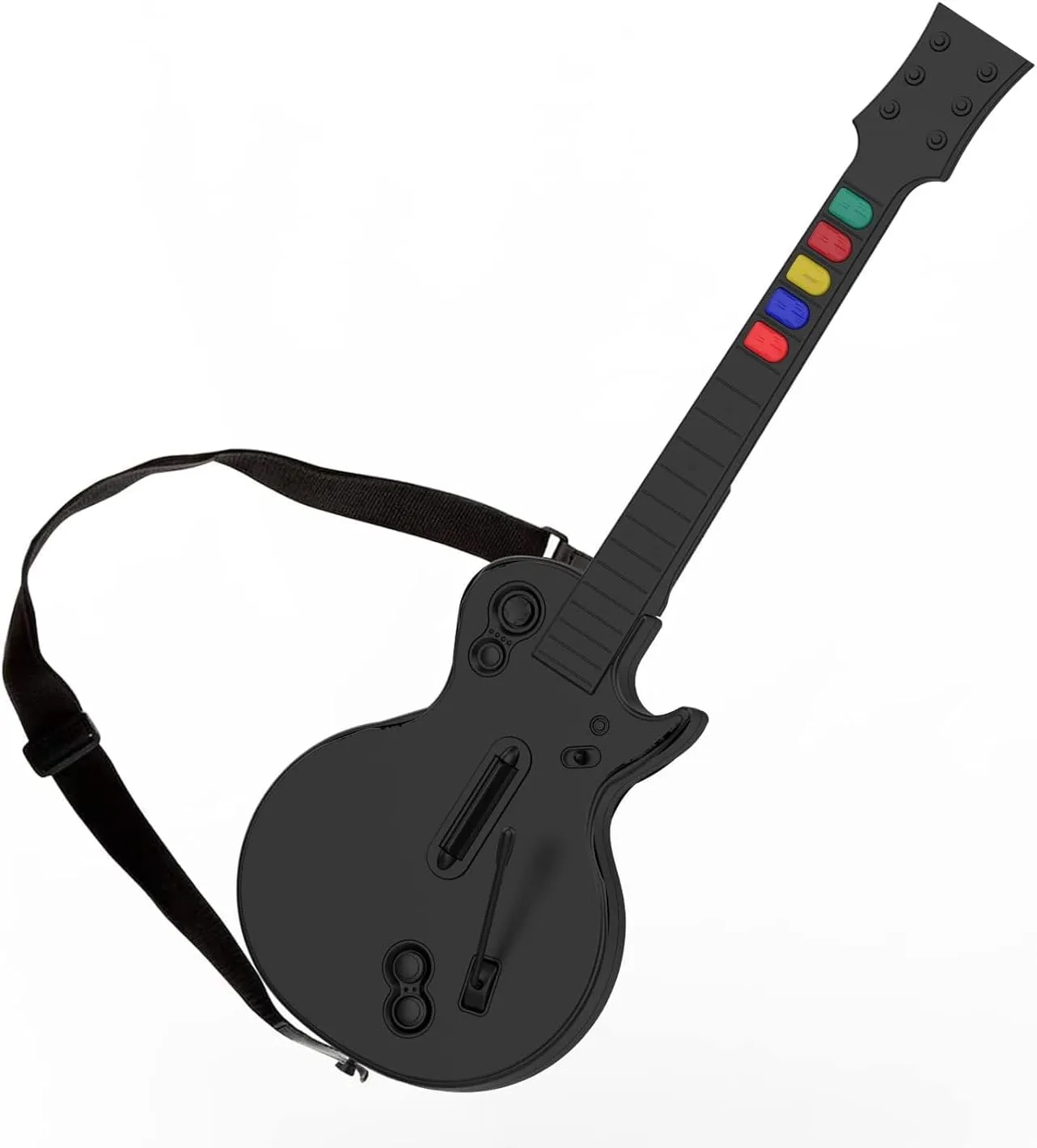 DOYO Guitar Hero Controller for PC and PS3, Wireless Guitar for Guitar Hero 3/4/5 and Rock Band 1/2 Games, Guitar Hero Guitar with Straps & Wireless Dongle, Black/5 Keys