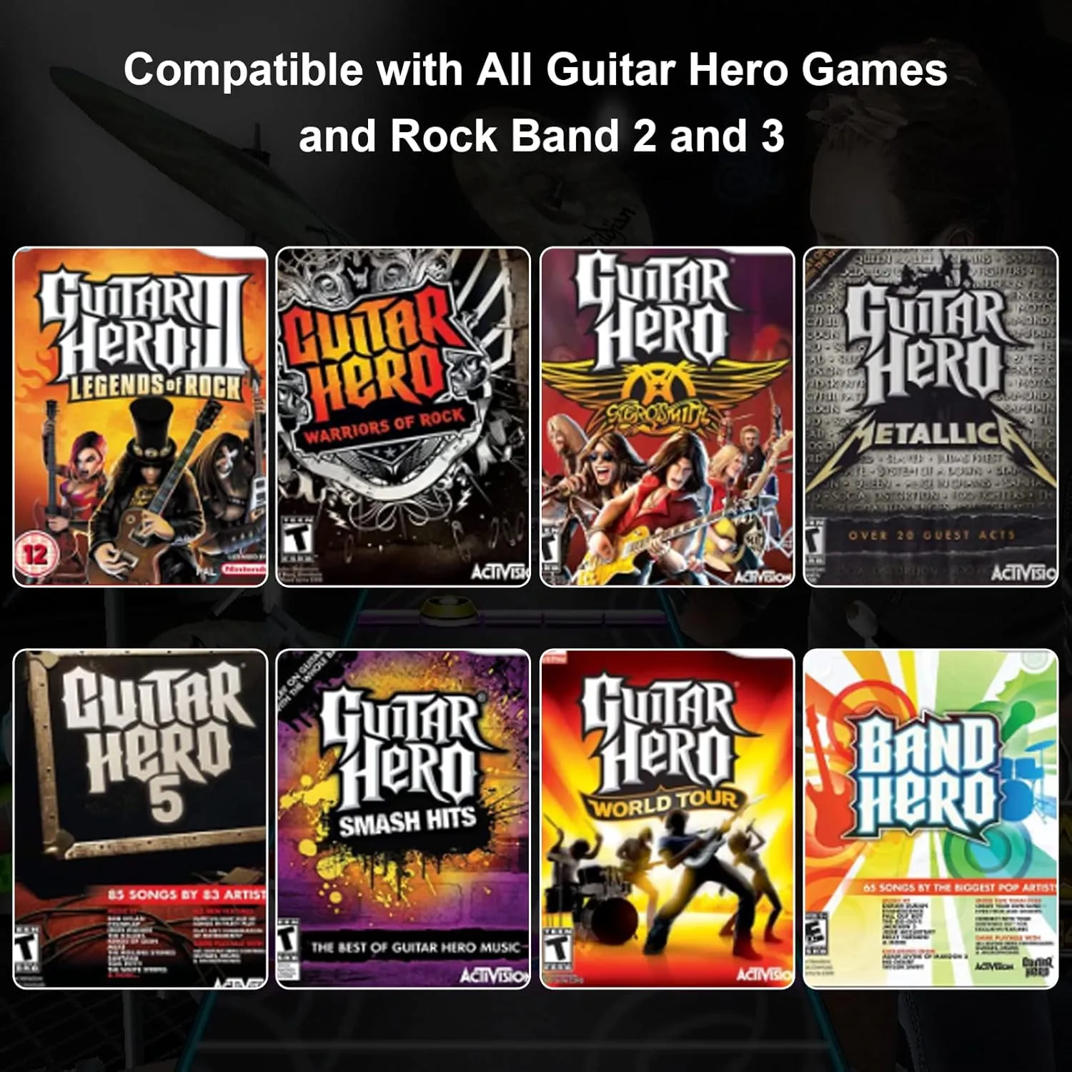 DOYO Guitar Hero, Guitar Hero Wii for Wii Guitar Hero and Rock Band Games (exclude Rock Band 1) Color White