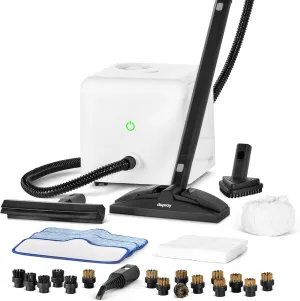 Dupray Neat Steam Cleaner with 27-Piece Accessory Kit – High-Performance Chemical-Free Cleaning for Floors, Cars, Tiles, and More (including a total of 11 brass brushes)