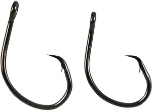 Eagle Claw L2005BPUH6/0 Lazer Circle Sea Mid Wire Offset Hook, Platinum/Black Finish