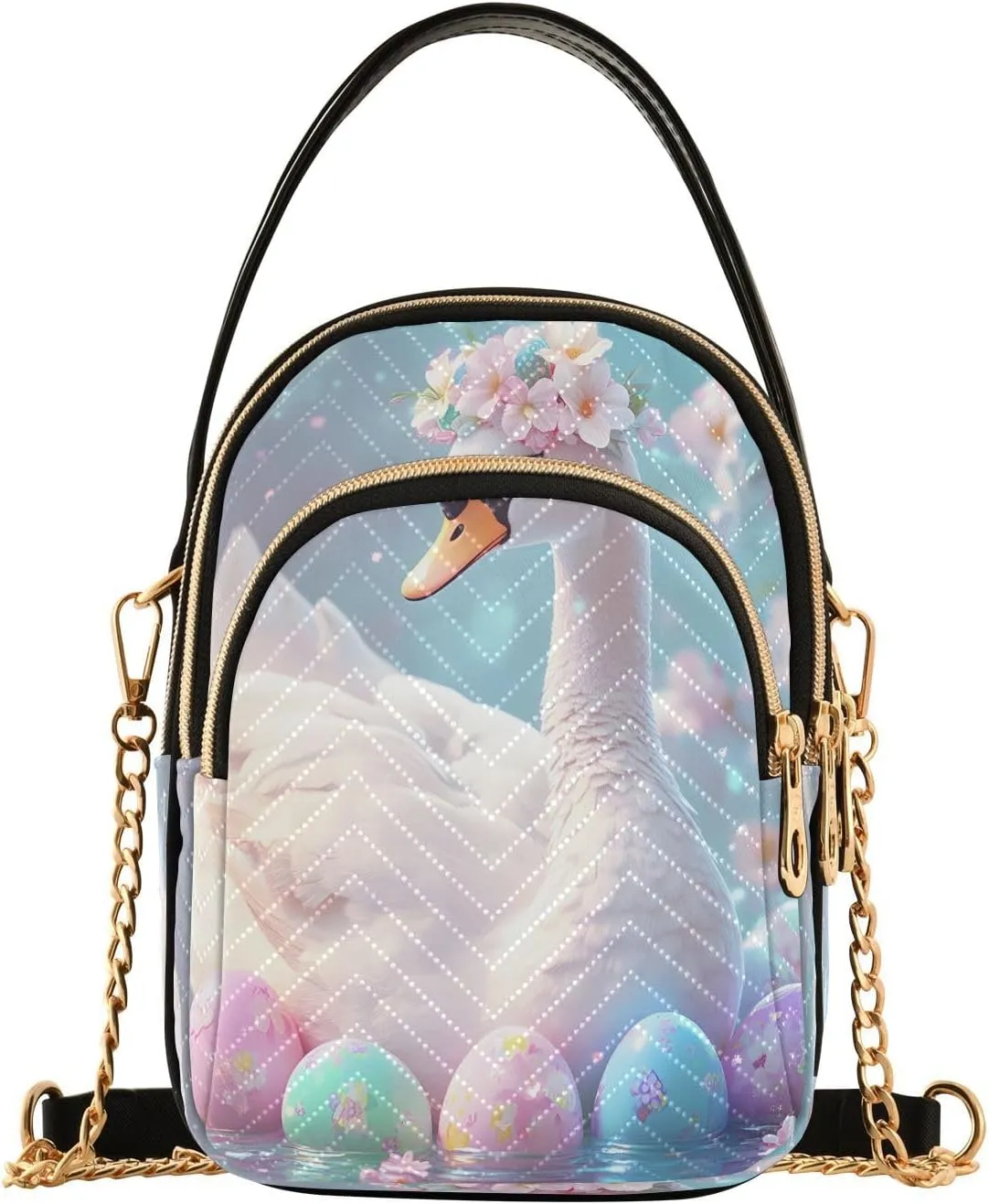 Easter Duck Egg Flower Floral Crossbody Bag for Women Mini Cell Phone Purse Women's Shoulder Handbag