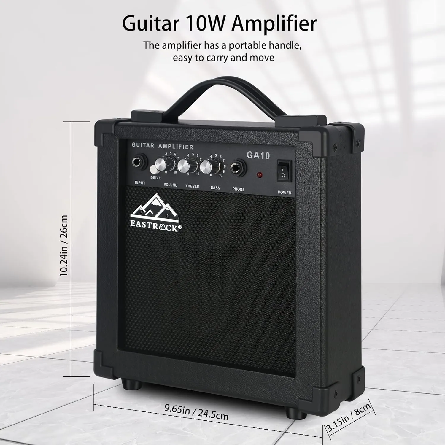 EASTROCK 39 inch Full-Size Electric Guitar Kit for Beginner Starter with 10w Amp, Bag, Capo, Shoulder Strap, String, Cable, Picks.(39" Left Handed, Silver Gray) Not Contain a Battery