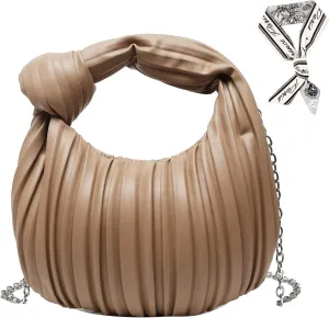ELDA Knotted Clutch Crossbody Purse for Women Cloud Handbag Fashion Dumpling Bag Ruched Pouch Bag