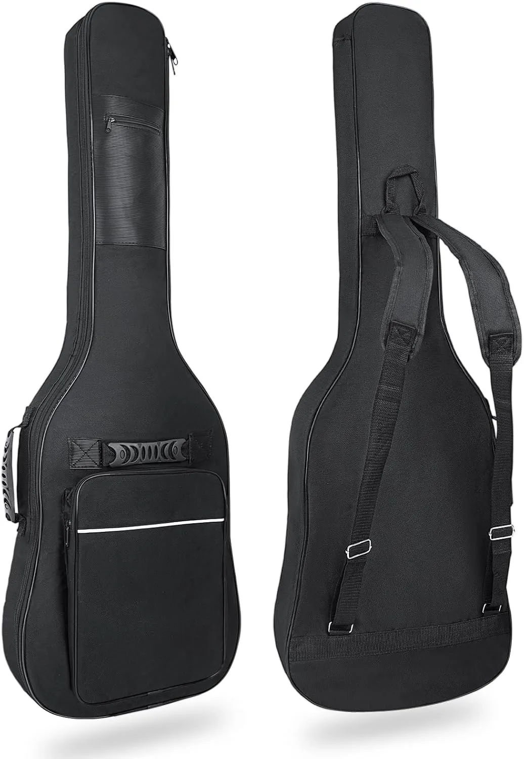 Electric Guitar Gig Bag, Electric Guitar Gig Bag 0.35 Inch Thick Padding Backpack Soft Electric Guitar Bag Dual Adjustable Shoulder Strap Pocket & Back Hanger Loop Black