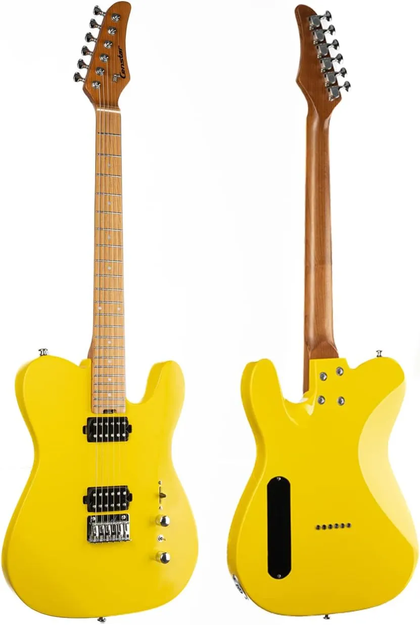Electric Guitar, Solid Electric Guitar Consists of a Roasted Mahogany Body and Maple Neck,Professional/Full Size Mercury Electric Guitar for Adults.