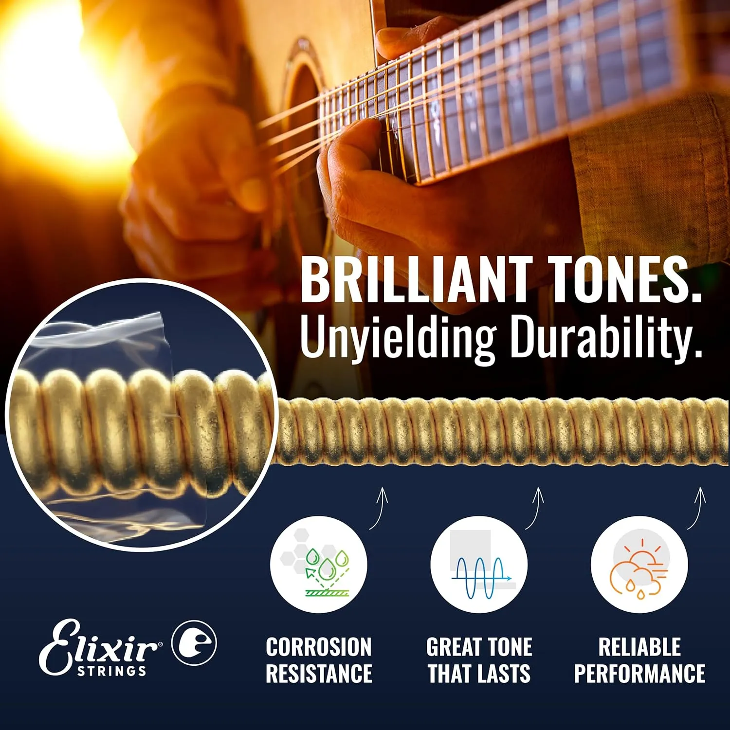 Elixir Strings Acoustic Guitar Strings, 12-String, Light NANOWEB Coating